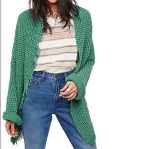 Free People I’ll Be Around Cardigan Green Size XS